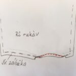 vodorovný rozparek u rukávu dámské halenky